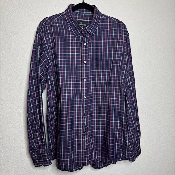 Allen Oneil Sz X-Large Blue Plaid Long Sleeve Button Up Shirt - Picture 1 of 13